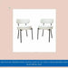 Mid-Century Modern White Dining Chair Set of 2 with Curved Backrest and Black Metal Legs -DTYStore