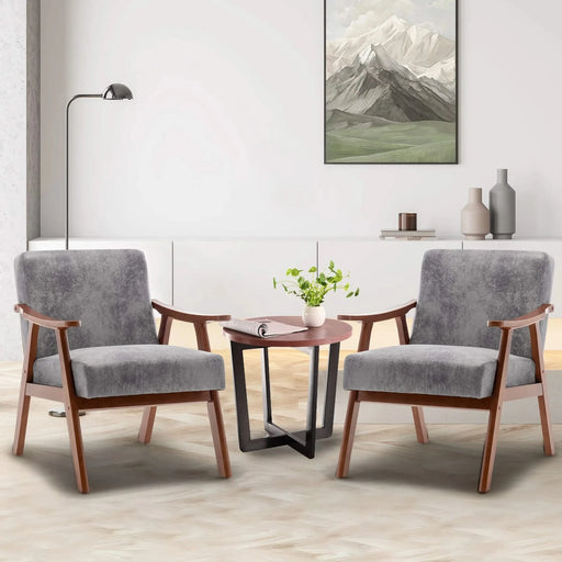 Mid-Century Modern Wingback Accent Chair with Solid Wood Frame and Extra-Thick Backrest – Lounge Chair for Living Room, Bedroom, or Reading Room Default -DTYStore