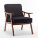Mid-Century Modern Wingback Accent Chair with Solid Wood Frame and Thick Backrest-DTYStore