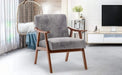 Mid-Century Modern Wingback Accent Chair with Solid Wood Frame and Thick Backrest-DTYStore