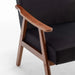 Mid-Century Modern Wingback Accent Chair with Solid Wood Frame and Thick Backrest-DTYStore