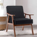 Mid-Century Modern Wingback Accent Chair with Solid Wood Frame and Thick Backrest-DTYStore