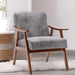 Mid-Century Modern Wingback Accent Chair with Solid Wood Frame and Thick Backrest-DTYStore