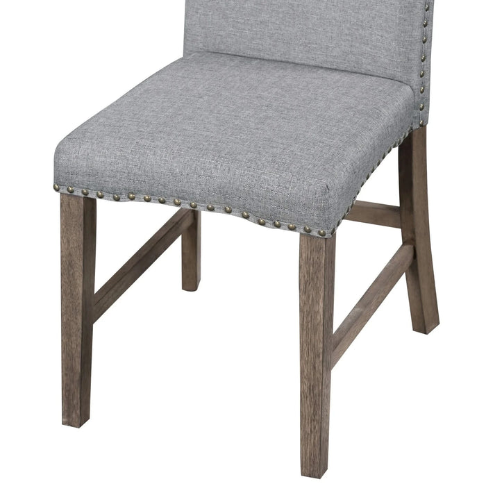 Mid-Century Solid Wood 7-Piece Dining Table Set Extendable Kitchen Table Set with Upholstered Chairs and 12' Leaf for 6, Golden Brown+Gray Cushion(Old SKU: SP000015AAD) Default -DTYStore