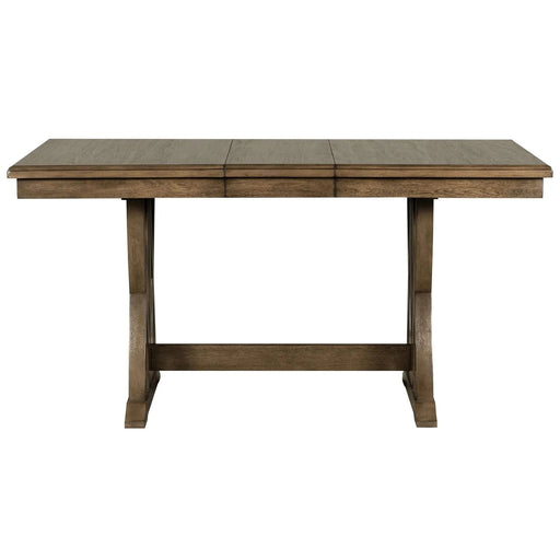 Mid-Century Solid Wood 7-Piece Dining Table Set Extendable Kitchen Table Set with Upholstered Chairs and 12' Leaf for 6, Golden Brown+Gray Cushion(Old SKU: SP000015AAD) Default -DTYStore