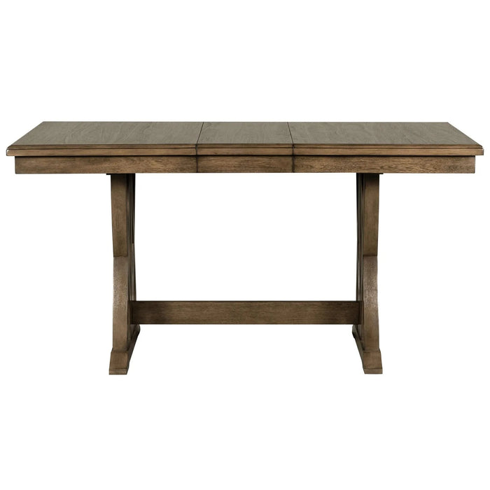 Mid-Century Solid Wood 7-Piece Dining Table Set Extendable Kitchen Table Set with Upholstered Chairs and 12' Leaf for 6, Golden Brown+Gray Cushion(Old SKU: SP000015AAD) Default -DTYStore