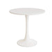 Mid-Century White Round Dining Table with MDF Table Top & Pedestal Base for 2-4 People Default -DTYStore
