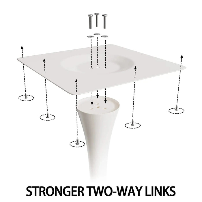 Mid-Century White Round Dining Table with MDF Table Top & Pedestal Base for 2-4 People Default -DTYStore
