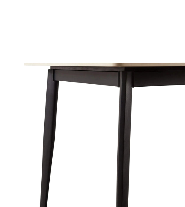 Mid Century Modern Dining Table 55 Inch Round White Sintered Stone Top Heavy Duty Metal Legs Waterproof Surface for Kitchen Dining Room or Office Furniture Default -DTYStore