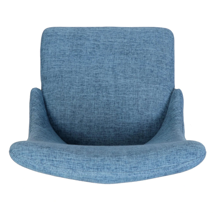 Mid Century Modern Fabric Armless Dining Chairs, Set of 2, Blue and Light Walnut Default -DTYStore