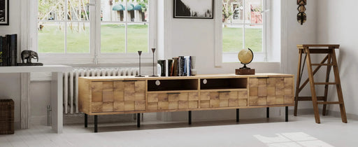 Mid Century TV Stand with 2 Drawers, Media Console Table for TVs up to 85'', Entertainment Center with Storage for Living room, Bedroom, Home Theatre Default -DTYStore