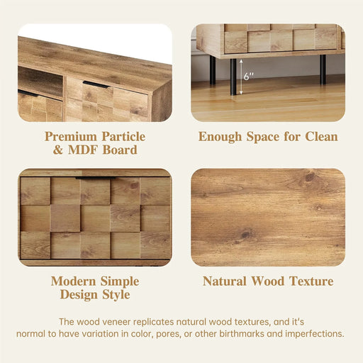 Mid Century TV Stand with 2 Drawers, Media Console Table for TVs up to 85'', Entertainment Center with Storage for Living room, Bedroom, Home Theatre Default -DTYStore