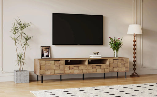 Mid Century TV Stand with 2 Drawers, Media Console Table for TVs up to 85'', Entertainment Center with Storage for Living room, Bedroom, Home Theatre - DTY Store