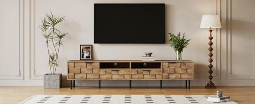 Mid Century TV Stand with 2 Drawers, Media Console Table for TVs up to 85'', Entertainment Center with Storage for Living room, Bedroom, Home Theatre - DTY Store