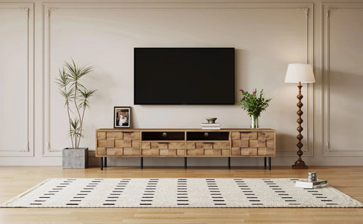 Mid Century TV Stand with 2 Drawers, Media Console Table for TVs up to 85'', Entertainment Center with Storage for Living room, Bedroom, Home Theatre - DTY Store