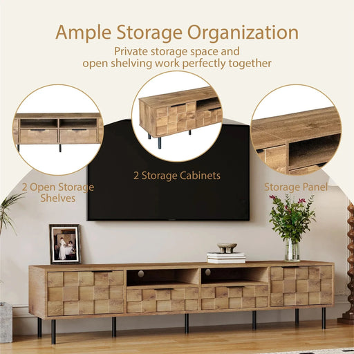 Mid Century TV Stand with 2 Drawers, Media Console Table for TVs up to 85'', Entertainment Center with Storage for Living room, Bedroom, Home Theatre - DTY Store