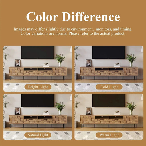 Mid Century TV Stand with 2 Drawers, Media Console Table for TVs up to 85'', Entertainment Center with Storage for Living room, Bedroom, Home Theatre Default -DTYStore