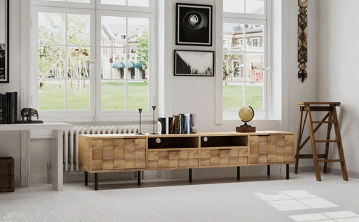 Mid Century TV Stand with 2 Drawers, Media Console Table for TVs up to 85'', Entertainment Center with Storage for Living room, Bedroom, Home Theatre - DTY Store