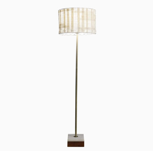Minimalist Floor Lamp, Slim Standing Light with Neutral Shade for Contemporary Living Room & Bedroom Ambience Viora Marble Base Floor Lamp - Dark Brown and White 110V Default -DTYStore