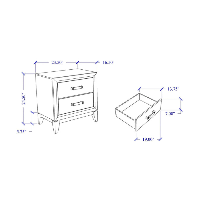 Mirage Contemporary Queen Bedroom Set with Panel Headboard in Grey Rubber Wood Default -DTYStore