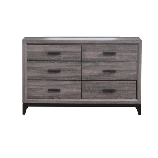 Mirage Contemporary Queen Bedroom Set with Panel Headboard in Grey Rubber Wood Default -DTYStore