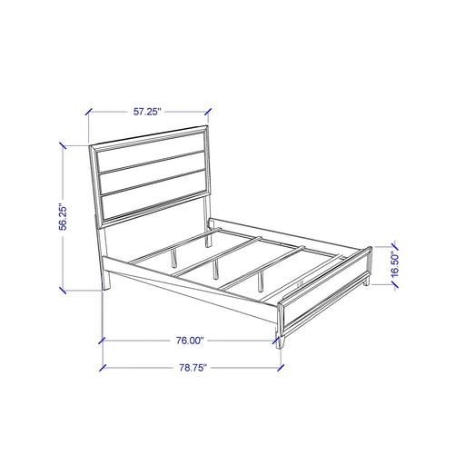 Mirage Grey 5PC Full Bedroom Set with Panel Style Headboard in Black and Gray Rubber Wood Default -DTYStore