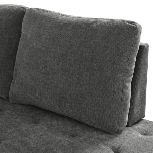 Mirod 91.5-Inch L Shaped Couch with Pull Out Bed and Storage Sectional Sleeper Sofa with Hidden Storage , Wide Armrest with storage,for Living Room, Apartment, Bedroom, Office Default -DTYStore