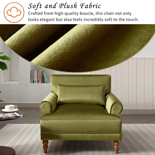 Mirod Elegant Circular Armrests, Ergonomic Lumbar Support, Vintage Roman Column Legs, Luxurious Large Size, Enhances Living Room Aesthetics, for Living room,Bedroom and study Default -DTYStore