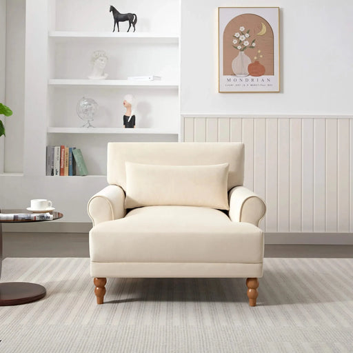 Mirod Elegant Circular Armrests, Ergonomic Lumbar Support, Vintage Roman Column Legs, Luxurious Large Size, Enhances Living Room Aesthetics, for Living room,Bedroom and study Default -DTYStore