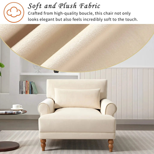 Mirod Elegant Circular Armrests, Ergonomic Lumbar Support, Vintage Roman Column Legs, Luxurious Large Size, Enhances Living Room Aesthetics, for Living room,Bedroom and study Default -DTYStore