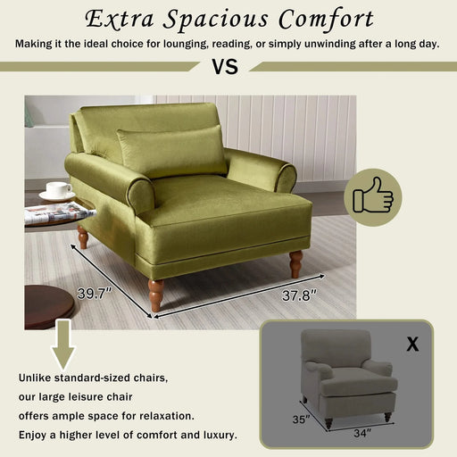 Mirod Elegant Circular Armrests, Ergonomic Lumbar Support, Vintage Roman Column Legs, Luxurious Large Size, Enhances Living Room Aesthetics, for Living room,Bedroom and study Default -DTYStore