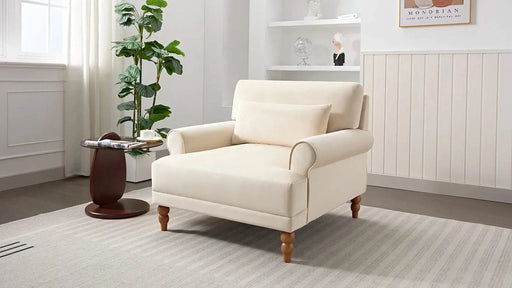 Mirod Elegant Circular Armrests, Ergonomic Lumbar Support, Vintage Roman Column Legs, Luxurious Large Size, Enhances Living Room Aesthetics, for Living room,Bedroom and study Default -DTYStore