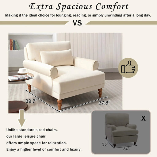 Mirod Elegant Circular Armrests, Ergonomic Lumbar Support, Vintage Roman Column Legs, Luxurious Large Size, Enhances Living Room Aesthetics, for Living room,Bedroom and study Default -DTYStore