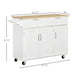 Mobile Kitchen Island with Storage, Kitchen Cart with Wood Top, Storage Drawers, 3-door Cabinets, Adjustable Shelves and Towel Rack, White Default -DTYStore