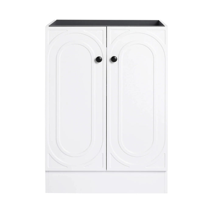 Modern 24' Freestanding Bathroom Vanity with Soft-Close Cabinet Doors in White Plywood, Excluding Sink Default -DTYStore