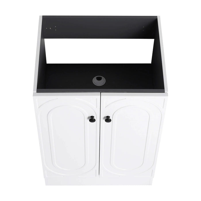 Modern 24' Freestanding Bathroom Vanity with Soft-Close Cabinet Doors in White Plywood, Excluding Sink Default -DTYStore