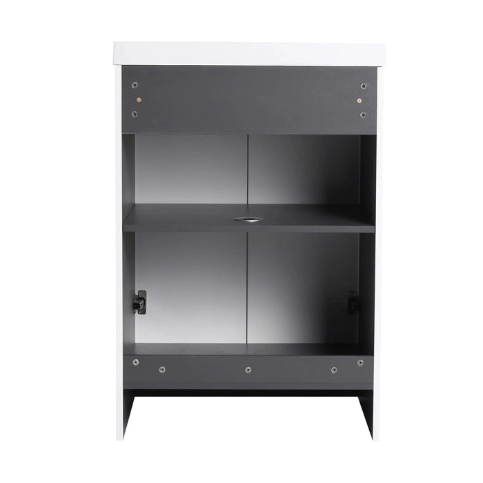 Modern 24' Freestanding Bathroom Vanity with Soft-Close Cabinet Doors in White Plywood, Excluding Sink Default -DTYStore