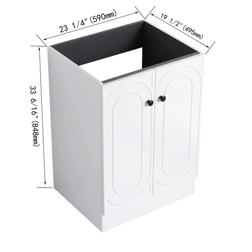 Modern 24' Freestanding Bathroom Vanity with Soft-Close Cabinet Doors in White Plywood, Excluding Sink Default -DTYStore