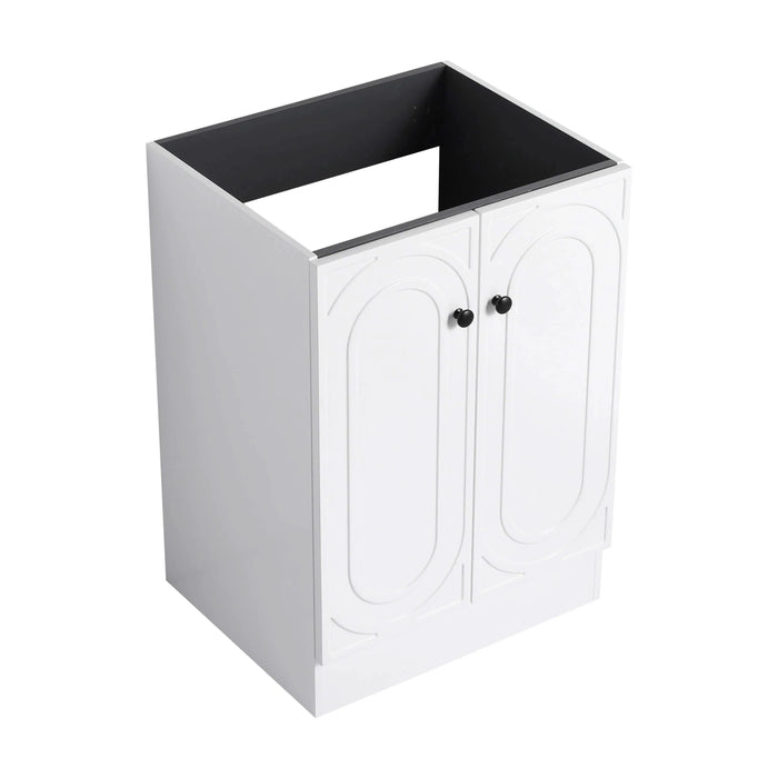 Modern 24' Freestanding Bathroom Vanity with Soft-Close Cabinet Doors in White Plywood, Excluding Sink Default -DTYStore