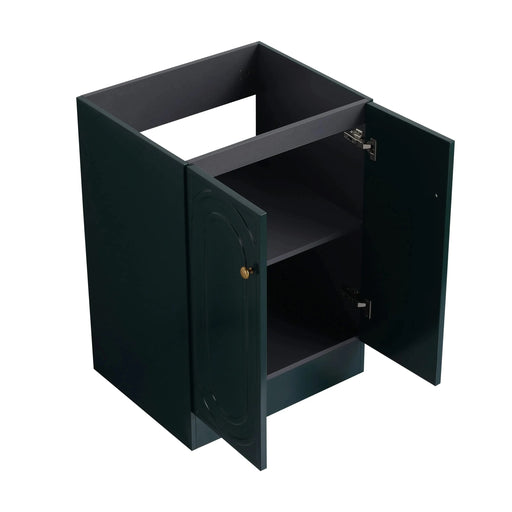 Modern 24 Inch Freestanding Bathroom Vanity with 2 Soft-Close Cabinet Doors in Dark Green Plywood - Excluding Sink Default -DTYStore