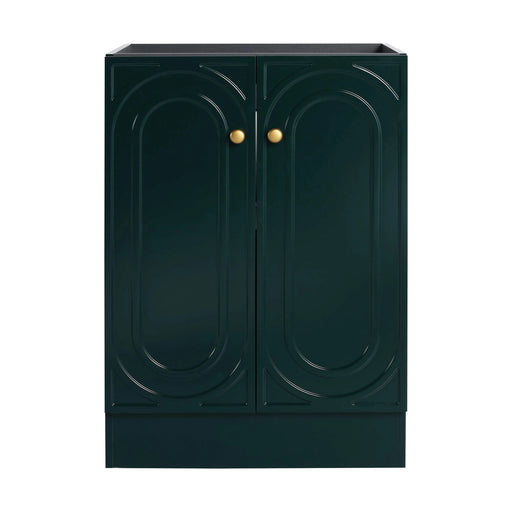 Modern 24 Inch Freestanding Bathroom Vanity with 2 Soft-Close Cabinet Doors in Dark Green Plywood - Excluding Sink Default -DTYStore