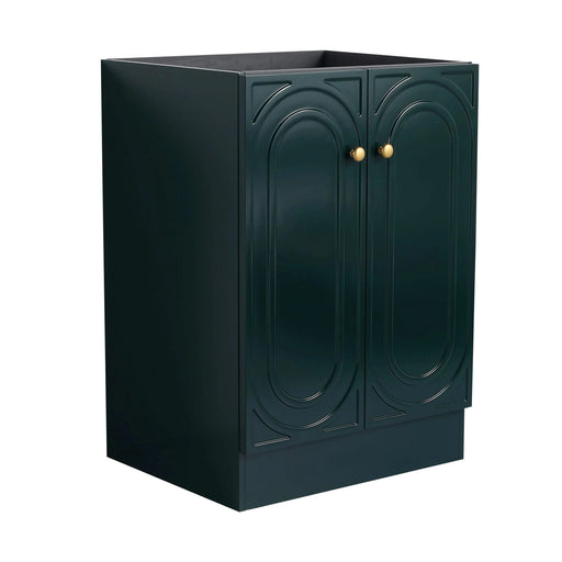 Modern 24 Inch Freestanding Bathroom Vanity with 2 Soft-Close Cabinet Doors in Dark Green Plywood - Excluding Sink Default -DTYStore