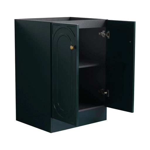 Modern 24 Inch Freestanding Bathroom Vanity with 2 Soft-Close Cabinet Doors in Dark Green Plywood - Excluding Sink Default -DTYStore