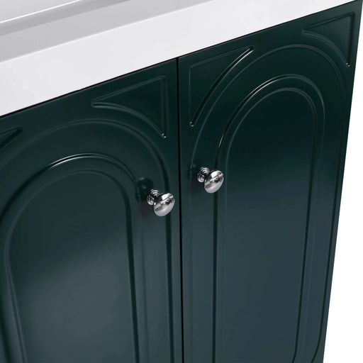 Modern 24 Inch Freestanding Bathroom Vanity with 2 Soft-Close Cabinet Doors in Dark Green Plywood - Excluding Sink Default -DTYStore