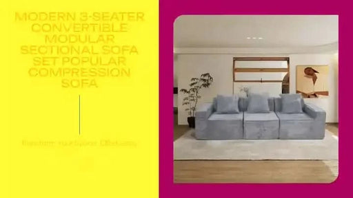 Modern 3-Seater Convertible Modular Sectional Sofa Set Popular Compression Sofa Default -DTYStore
