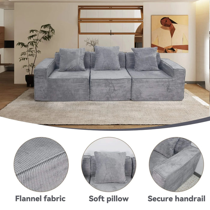 Modern 3-Seater Convertible Modular Sectional Sofa Set Popular Compression Sofa Default -DTYStore