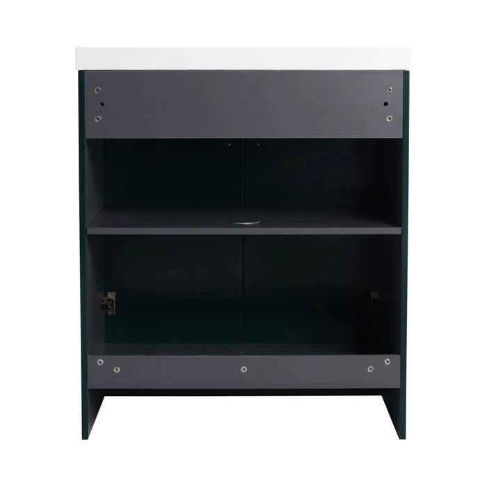 Modern 30' Freestanding Bathroom Vanity with Soft-Close Cabinet Doors, Dark Green Plywood Finish, Excluding Sink Default -DTYStore
