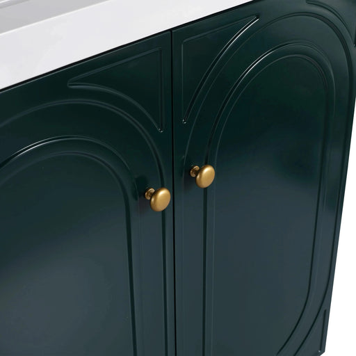 Modern 30' Freestanding Bathroom Vanity with Soft-Close Cabinet Doors, Dark Green Plywood Finish, Excluding Sink Default -DTYStore