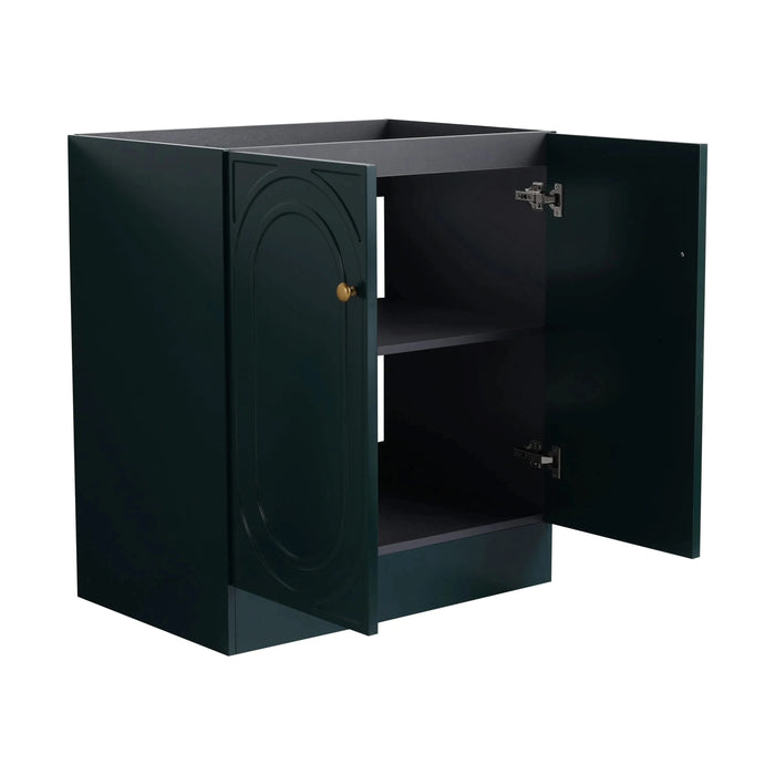 Modern 30' Freestanding Bathroom Vanity with Soft-Close Cabinet Doors, Dark Green Plywood Finish, Excluding Sink Default -DTYStore