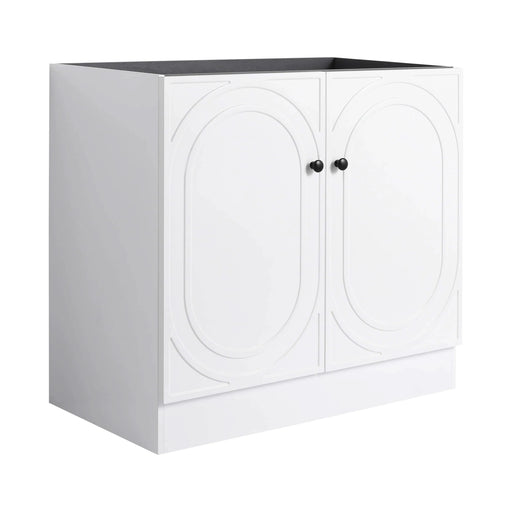 Modern 36' Freestanding Bathroom Vanity with Soft-Close Cabinet Doors in White Plywood, Excluding Sink Default -DTYStore